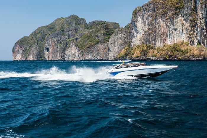 Von Koh Phangan nach Koh Samui mit dem Schnellboot.