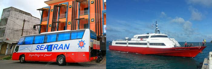 Seatran Discovery Bus und Hochgeschwindigkeitsfähre nach Koh Tao